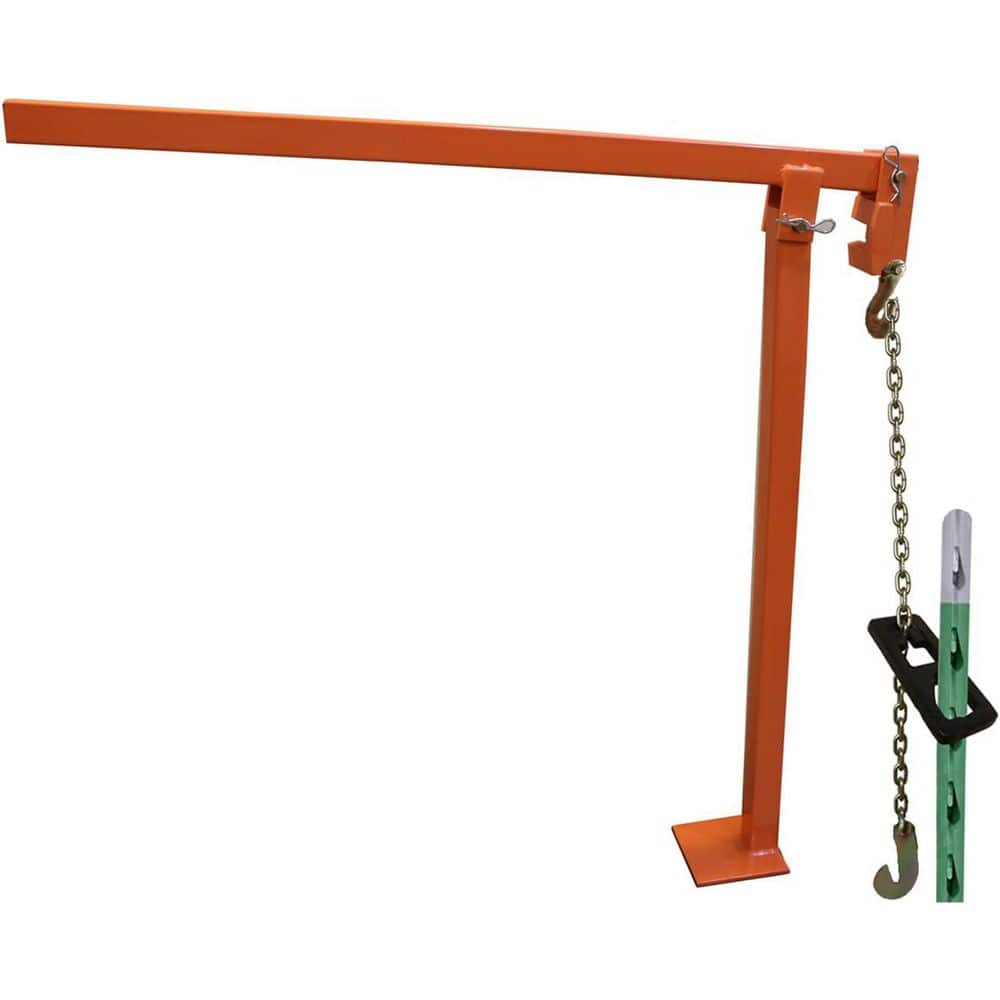 Afoxsos T Post Puller Fence Post Puller with 47 in. Lifting Chain & T Post Puller Plate for Sign Post & Tree Stump in Bown