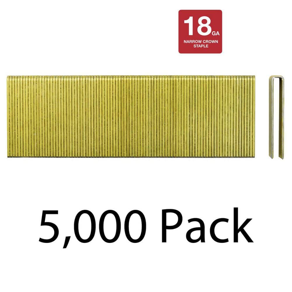 DEWALT 1/4 in. x 1-1/2 in. 18-Gauge Glue Collated Crown Staple 2 Boxes (2500 Per Box)