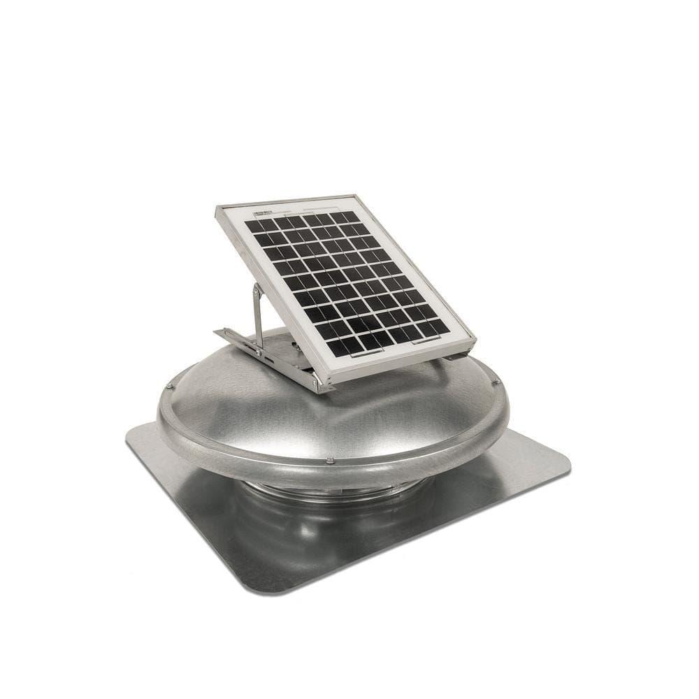 Master Flow Galvanized Steel 15 Watt Solar Powered Static Roof Vent Mount Attic Fan
