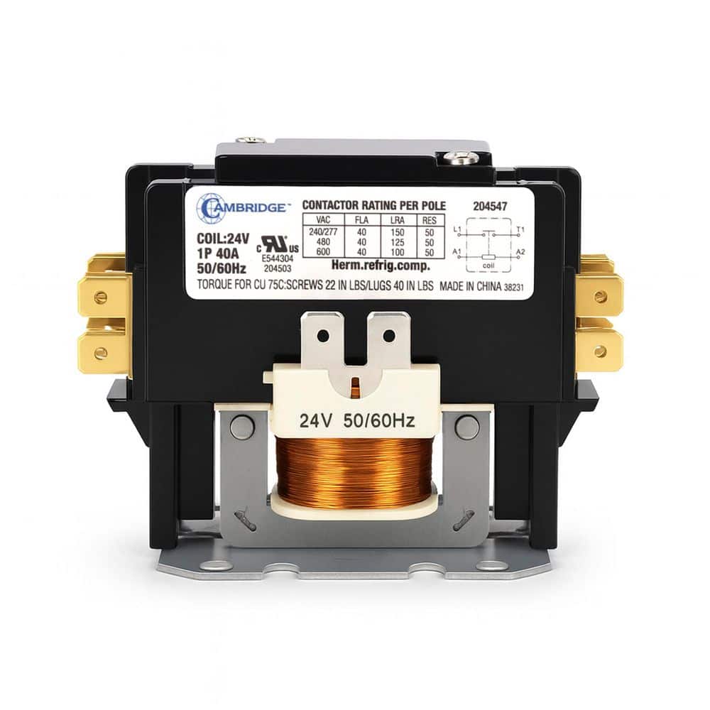 Cambridge 1-Pole 40 Amp 24-Volt Coil Voltage 50/60 Hz HVAC Contactor (1-Pack)