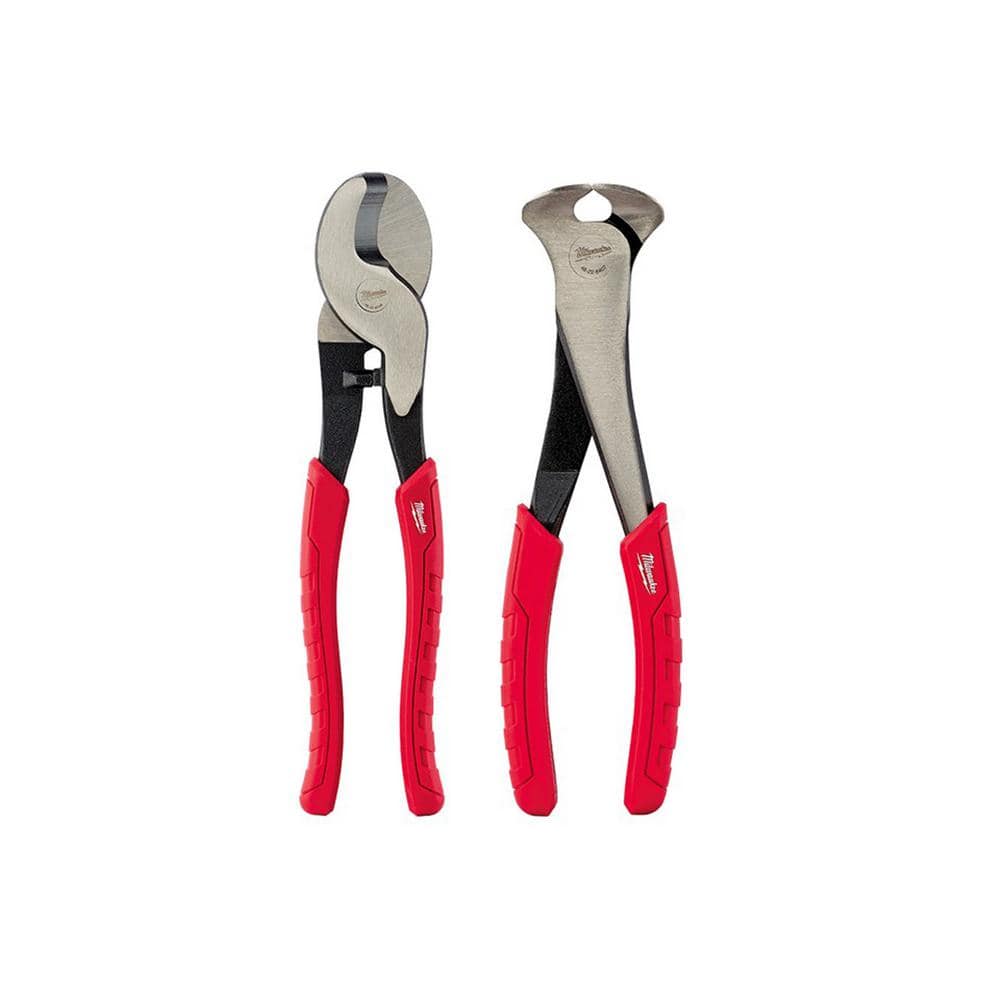 Milwaukee 10 in. Cable Cutting Pliers and 7 in. Nipping Pliers (2-Piece)