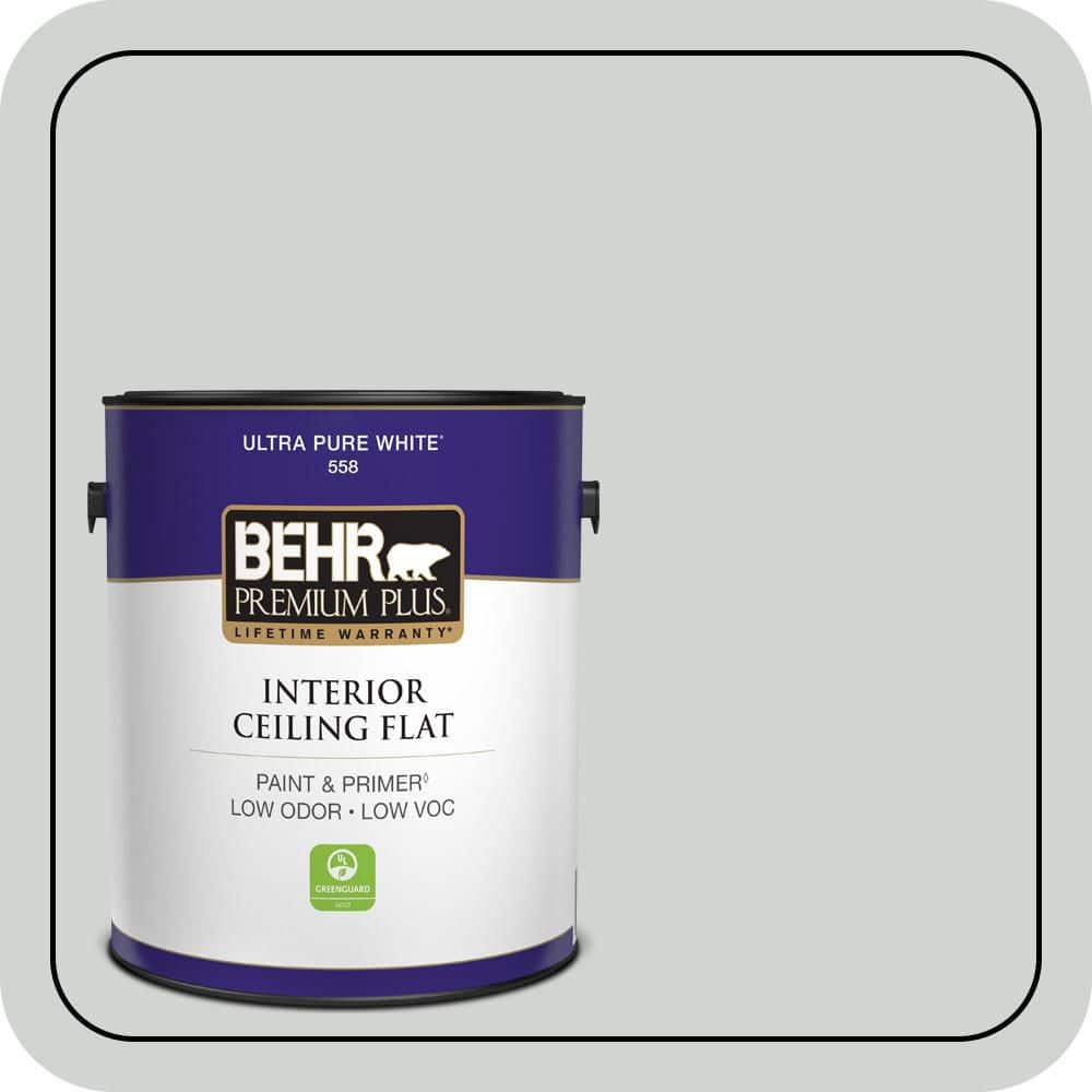 BEHR PREMIUM PLUS 1 gal. #PPU26-11 Platinum Ceiling Flat Interior Paint & Primer