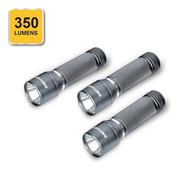 Defiant 350 Lumen LED Alkaline Flashlights (3-Pack)