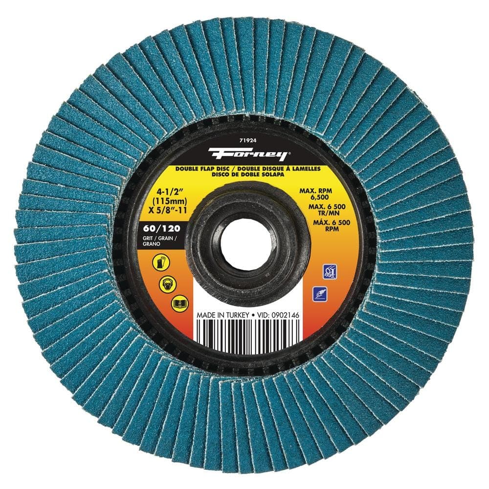 Forney 60/120 Grits Double-Sided Flap Disc