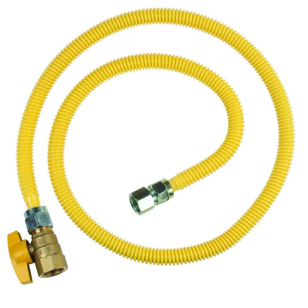 BrassCraft ProCoat 3/4 in. FIP x 3/4 in. FIP Ball Valve x 60 in. Stainless Steel Gas Connector 5/8 in. O.D. (93,200 BTU)