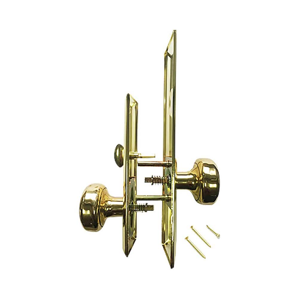 Premier Lock Replacement Trim For Mortise Lockset-2 Attached Knobs to inner and outer Face Plates-US3 Brass Finish