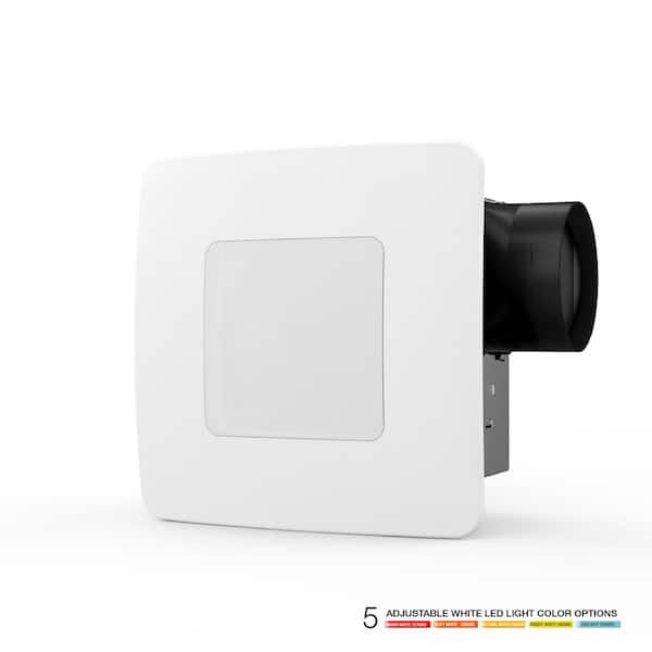 ReVent 50 CFM Ceiling/Wall Mount Easy Roomside Installation Bathroom/Bath Exhaust Fan with 5 Level LED Lighting, ENERGY STAR