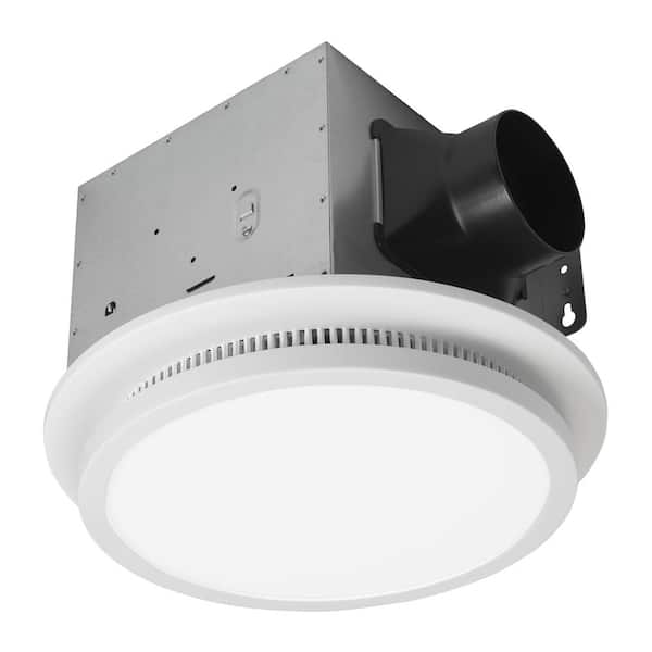 Commercial Electric 110 CFM 1.5 Sone Bathroom Exhaust Fan with Humidity Sensor, Bluetooth Speaker, Adjustable LED Light and Night Light