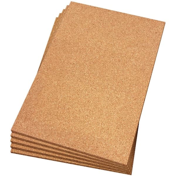 QEP 30 sq. ft. 2 ft. Wide x 3 ft. Long x 6mm Thick Natural Cork Sound Dampening Underlayment Sheets (5-Pack)