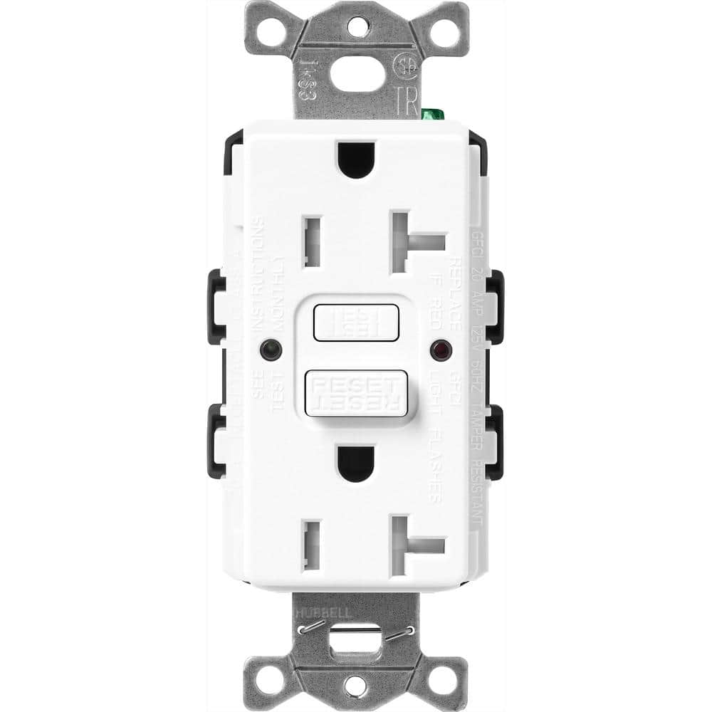 Lutron Claro Tamper Resistant Duplex Receptacle, (SCR-20-GFST-SL)