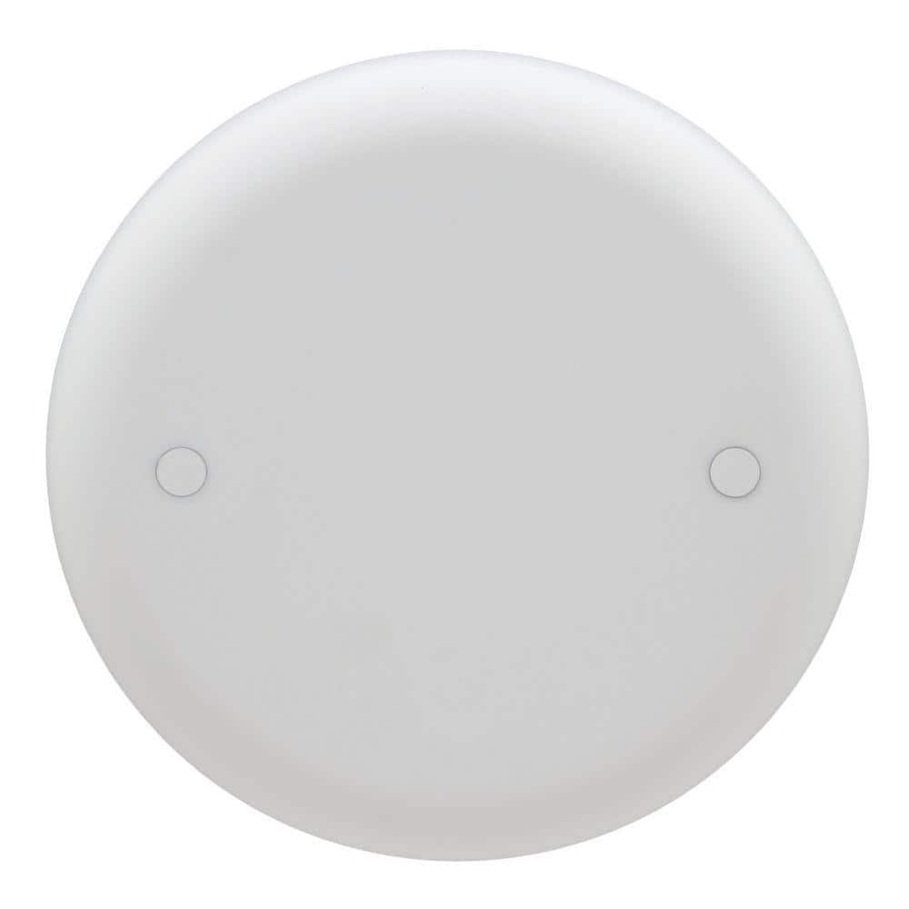 Carlon 4 in. White Non-Metallic Round Blank Electrical Ceiling Box Cover (CPC4WH)