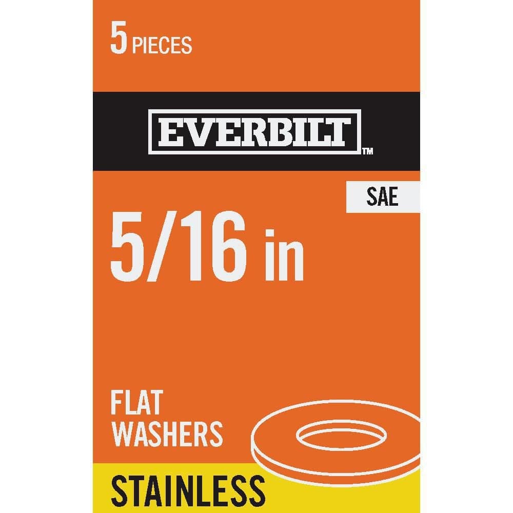 Everbilt 5/16 in. Stainless Steel Flat Washer (5-Pack)