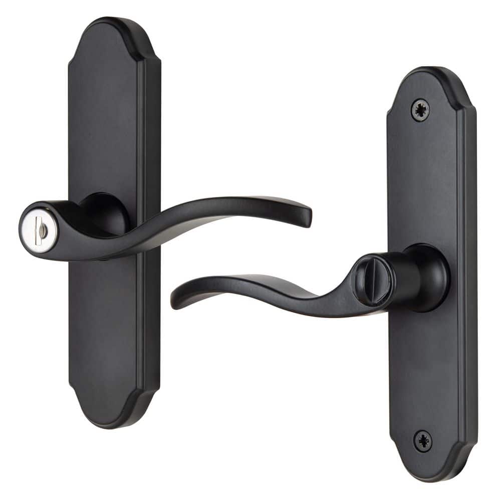 Wright Products Serenade Mortise Keyed Lever Mount Latch with Deadbolt fo Wood Core Storm Doors, Matte Black
