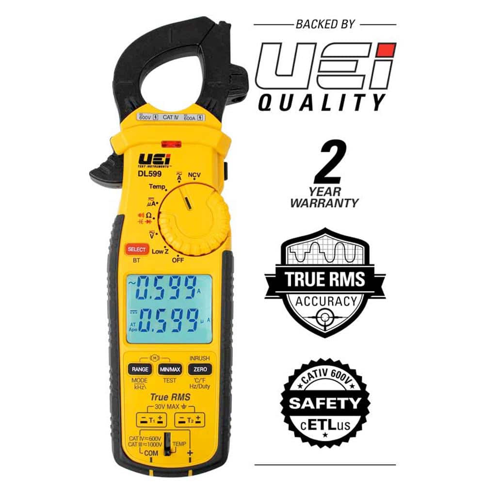 UEi Test Instruments Wireless TRMS Clamp Meter with 3-Phase and Imbalance Motor Tests