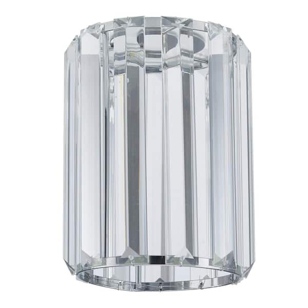 PRIVATE BRAND UNBRANDED 6.25 in. Clear Emerald Crystal Glass Cylinder Shaped Replacement Pendant Shade with 2.25 in. Uno Fitter