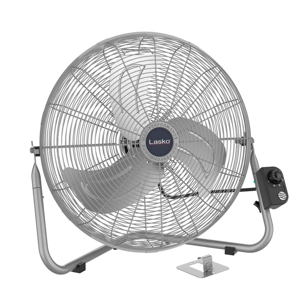 Lasko High Velocity 20 in. 3 Speed Metallic Floor Fan with QuickMount Wall-Mounting System