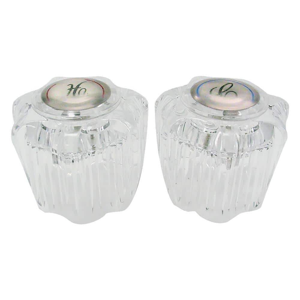 Everbilt Pair of Round Acrylic Shower Faucet Handles Replacement for Delta Replaces RP6062