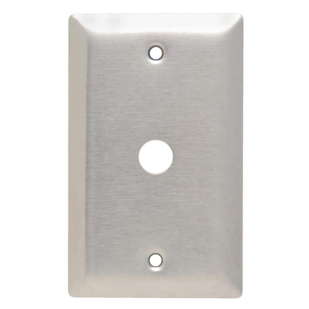 Legrand Pass & Seymour 302/304 S/S 1 Gang Box Mounted Coaxial Wall Plate, Stainless Steel (1-Pack)