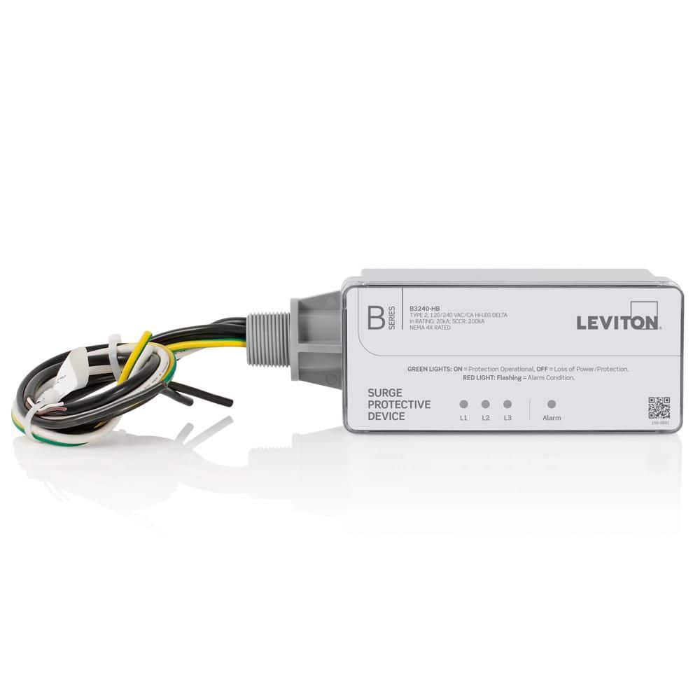 Leviton Type 2 Surge Protective Panel, 120/240-Volt AC, Hi-Leg Delta, 130kA per Phase B3240-HB