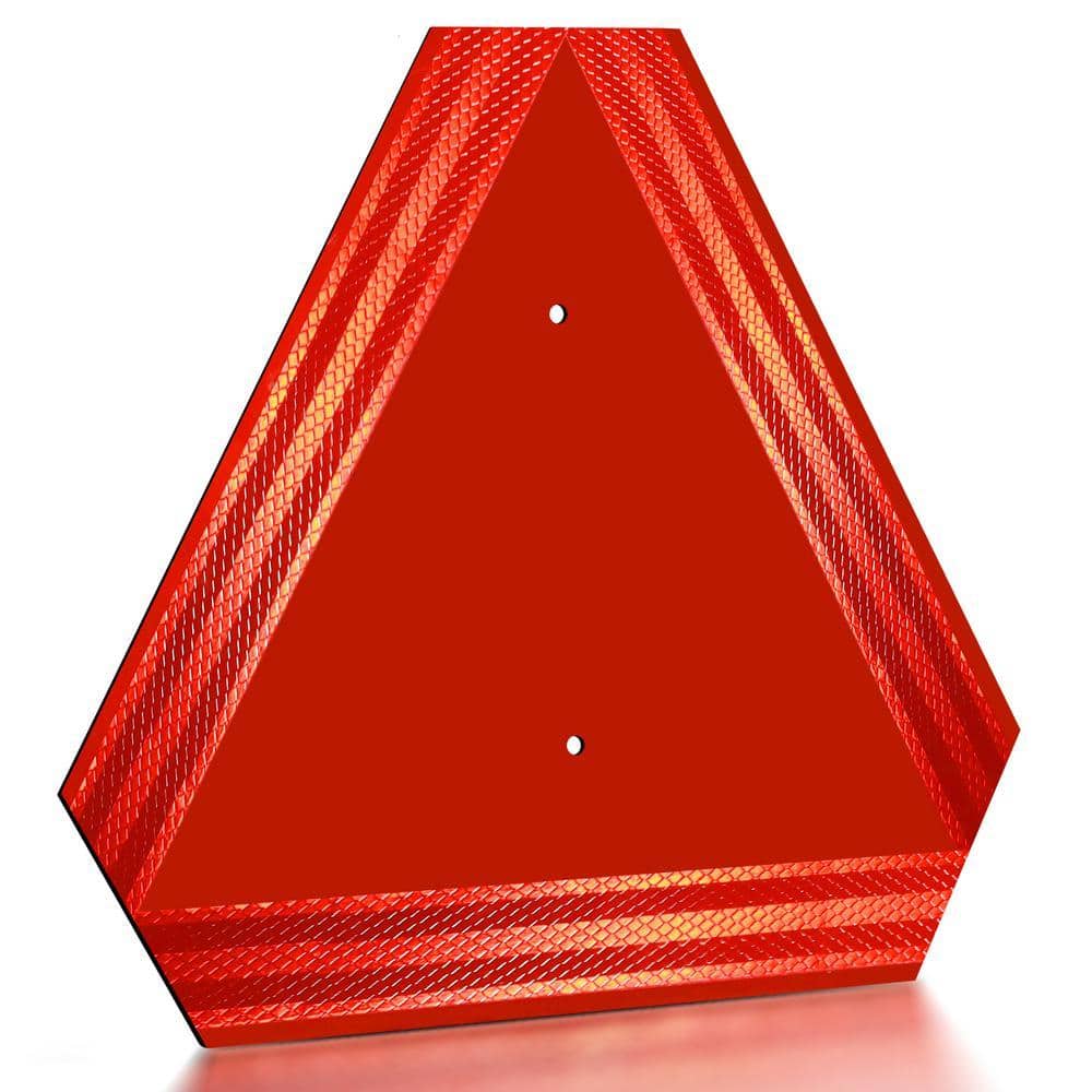 ANLEY 14 in. x 16 in. Aluminum Slow Moving Vehicle Sign - Highly Visible Triangle Safety Sign with Reflective Film