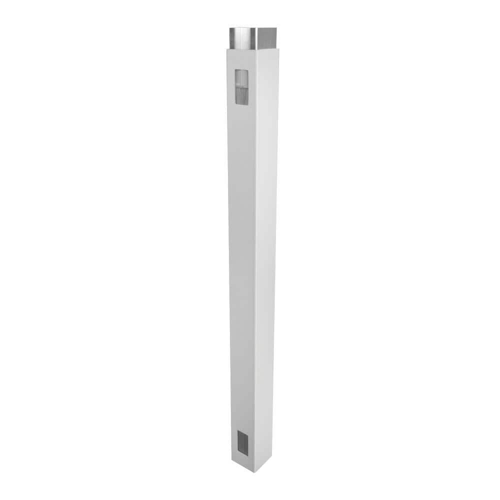 Weatherables 5 in. x 5 in. x 11.6 ft. White Vinyl Fence Gate End Post