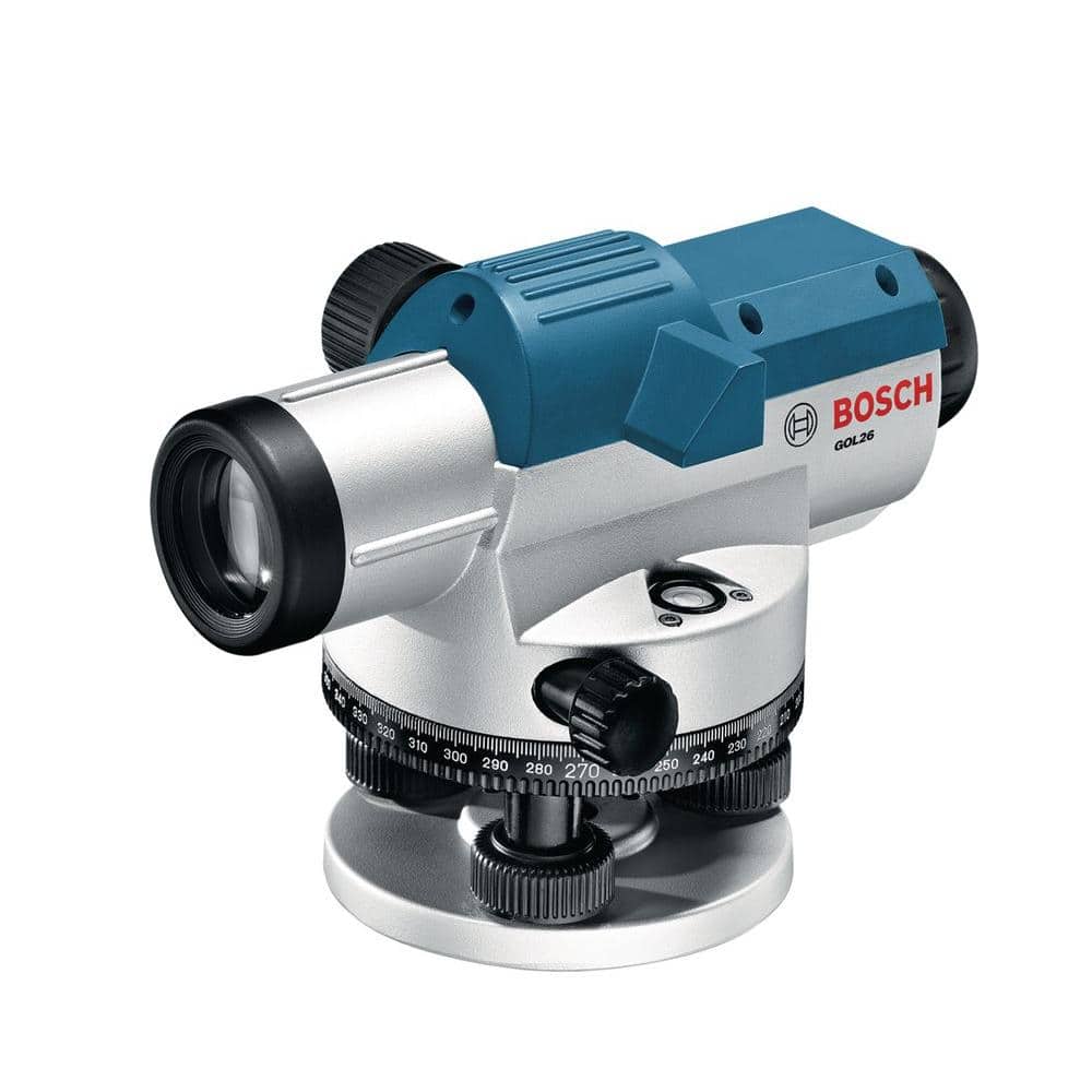 Bosch 8 in. Automatic Optical Level Kit with 26x Magnification Power Lens (3-Piece)