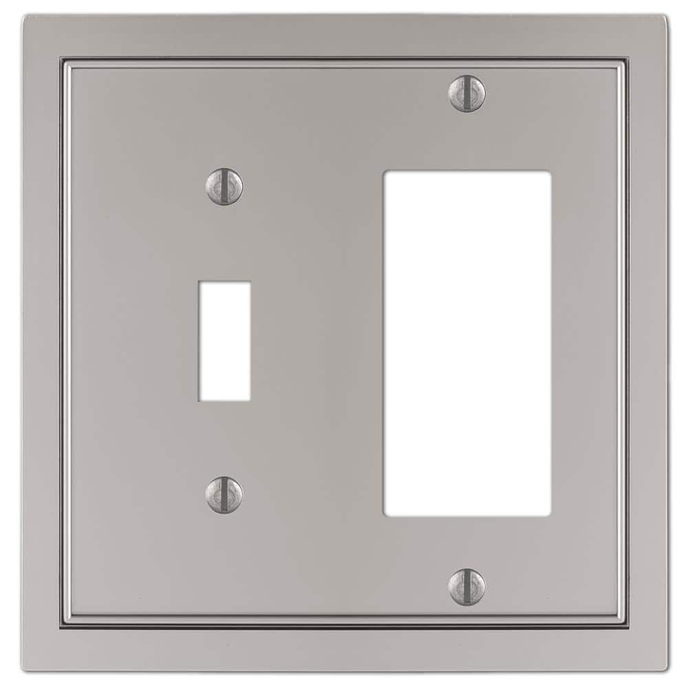 AMERELLE Averly 2 Gang 1-Toggle and 1-Rocker Metal Wall Plate