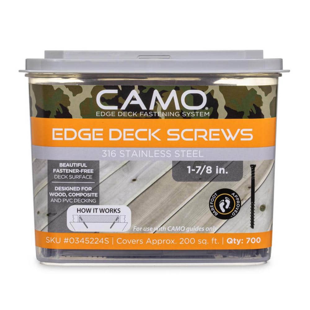 CAMO 1-7/8 in. Stainless Steel Exterior Decking Screw - Edge Hidden Deck Fasteners (700-Count)