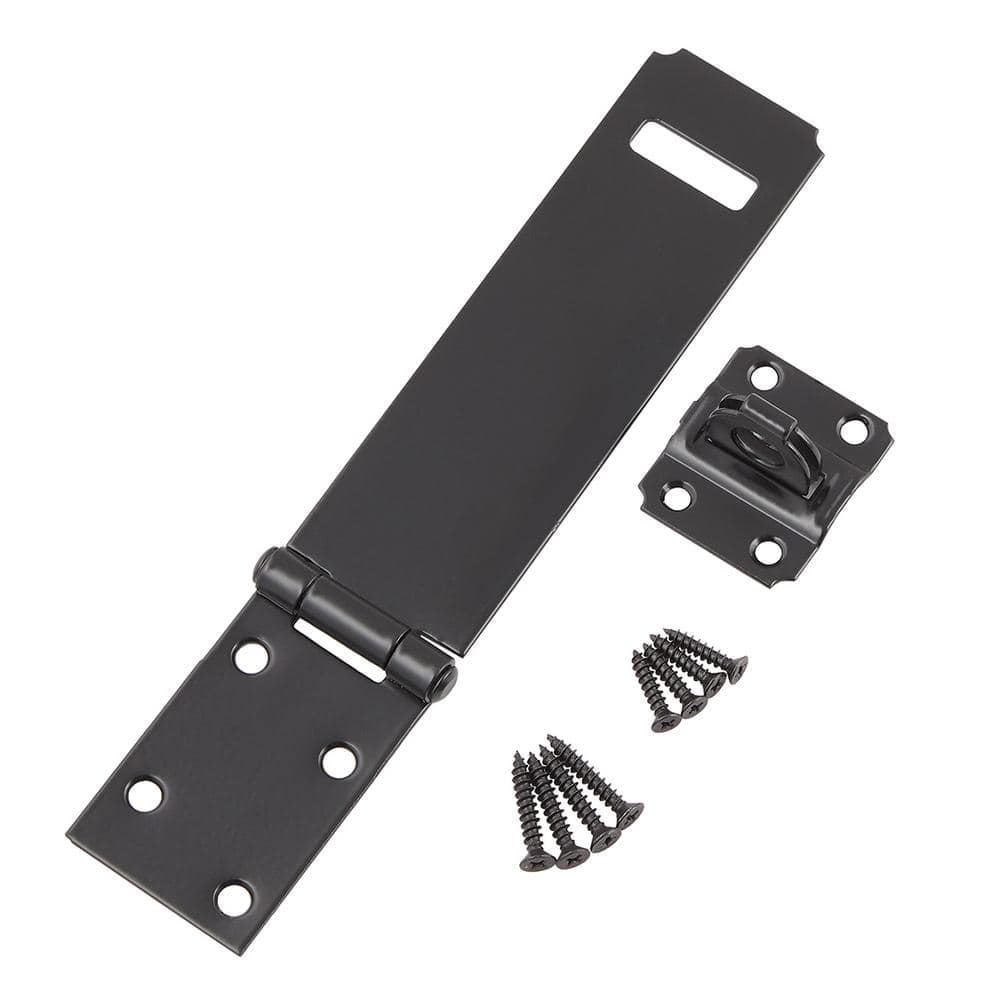 Everbilt 6 in. Black Staple Safety Hasp