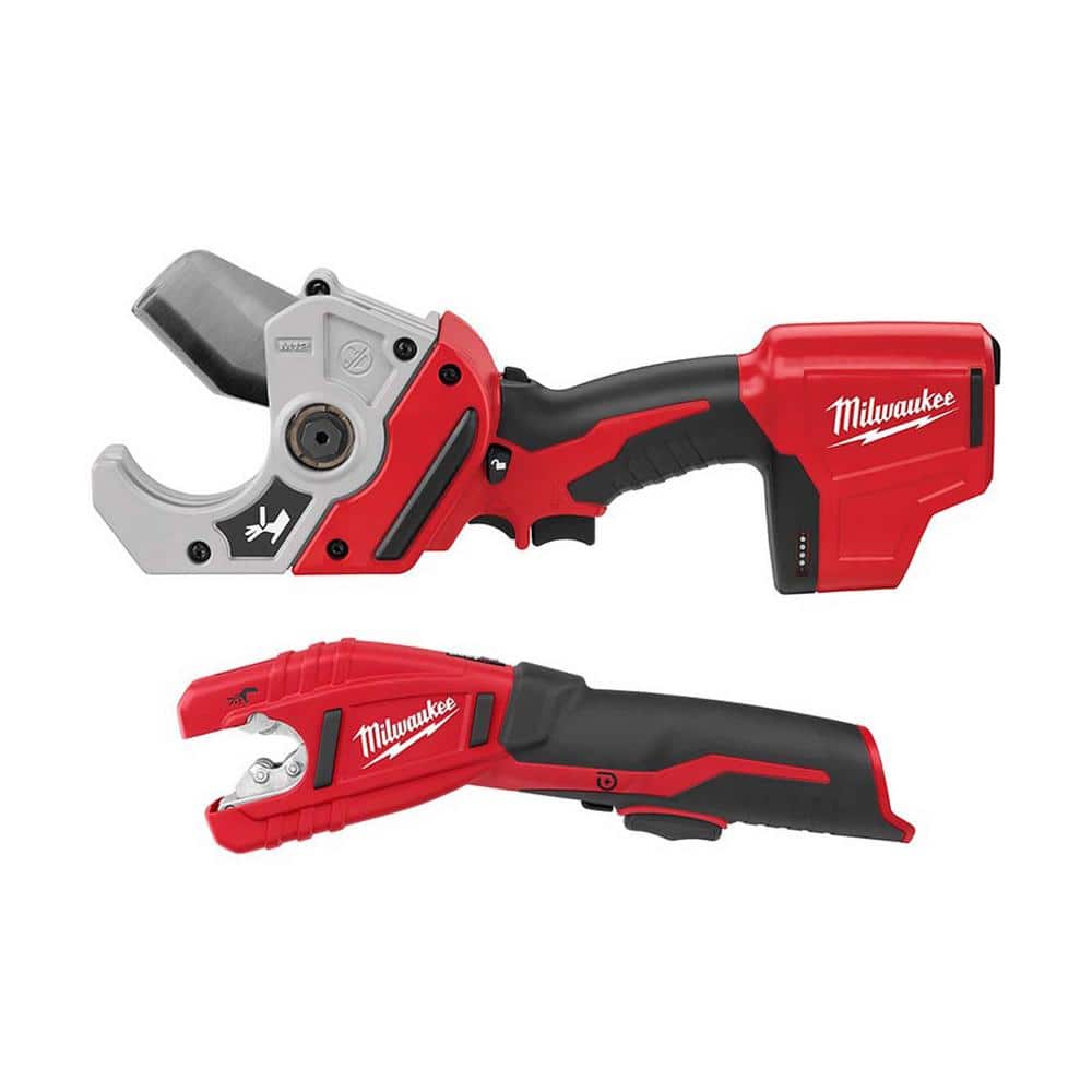 Milwaukee M12 12V Lithium-Ion Cordless PVC Pipe Shear with M12 12V Lithium-Ion Cordless Copper Tubing Cutter (Tools-Only)