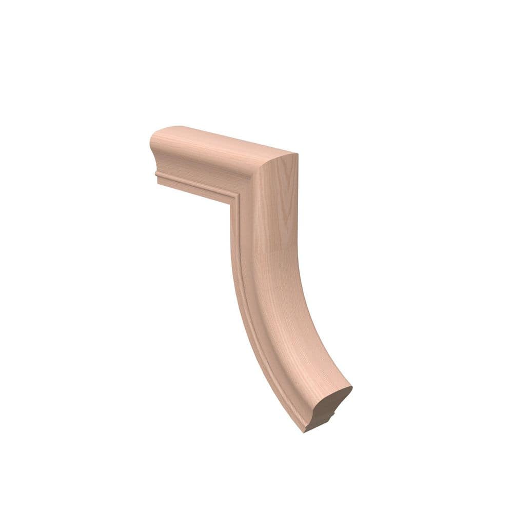 EVERMARK Stair Parts 7098 Unfinished Red Oak Straight 1-Rise Gooseneck No Cap Handrail Fitting