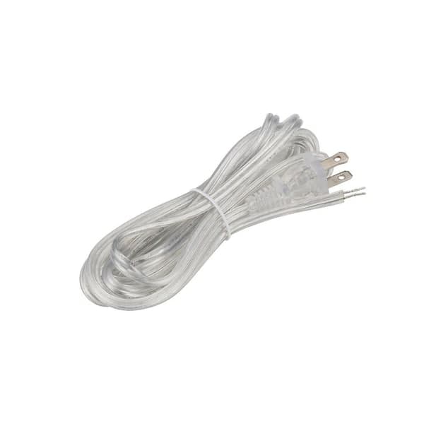 Bel Air Lighting 8 ft. SPT-2 Silver Cord Set with Polarized Plug and Stripped End Ready for Wiring