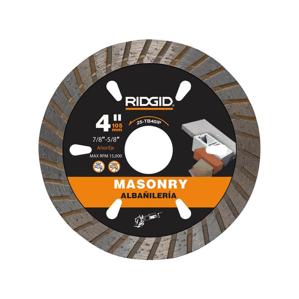 RIDGID 4 in. Masonry Cutting Turbo Rim Diamond Saw Blade