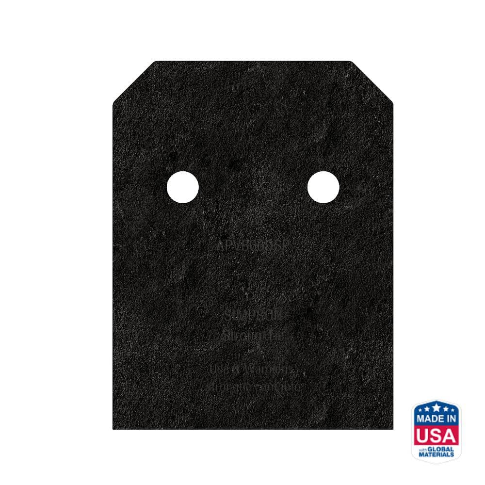 Simpson Strong-Tie Outdoor Accents Avant Collection ZMAX, Black Post Base Side Plate for 6x Lumber (2-Pack)