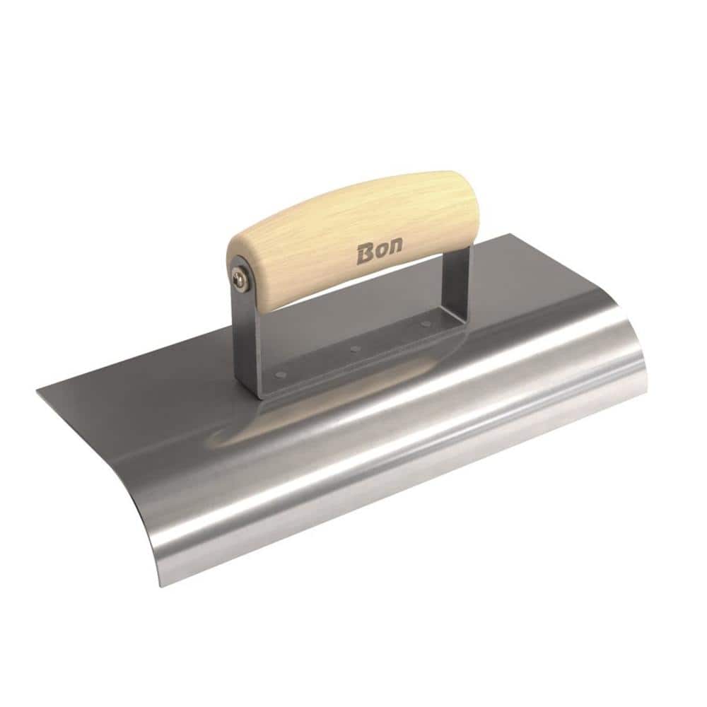 Bon Tool 10 in. x 4 in. Concrete Highway Edger with Wood Handle