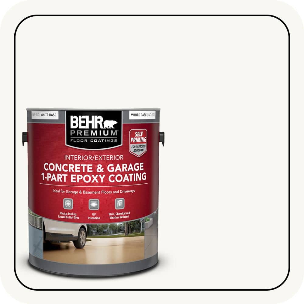 BEHR PREMIUM White Self-Priming Part Epoxy Interior/Exterior Concrete and Garage Floor Paint