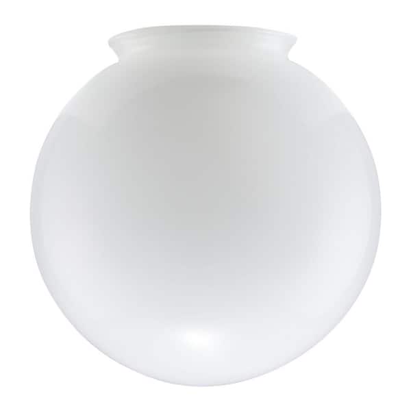 PRIVATE BRAND UNBRANDED 6 in. White Opal Glass Globe Shaped Replacement Flush Mount Shade with 3.25 in. Lip Fitter
