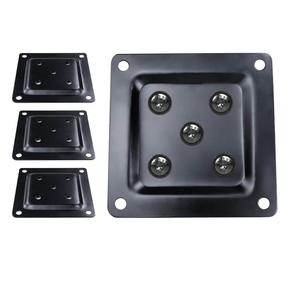 Afoxsos 4 x 4 in. Wood Post Base Plate Connector for Deck Railings in Black, 10-Pack