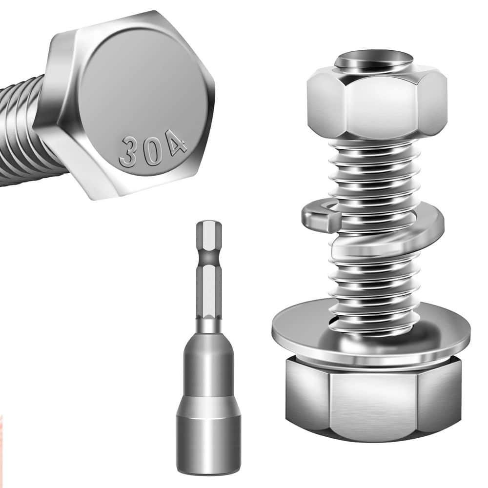 MarySino 5/16 in. -18 x 1 in. 304 Stainless Steel Hex Bolt (12-Pack)