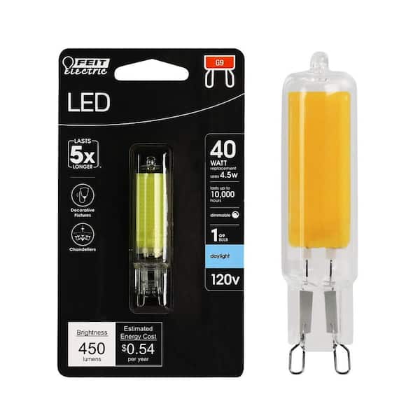 Feit Electric 40-Watt Equivalent T4 G9 Bi-Pin Base Dimmable LED Light Bulb in Daylight 5000K (1-Pack)