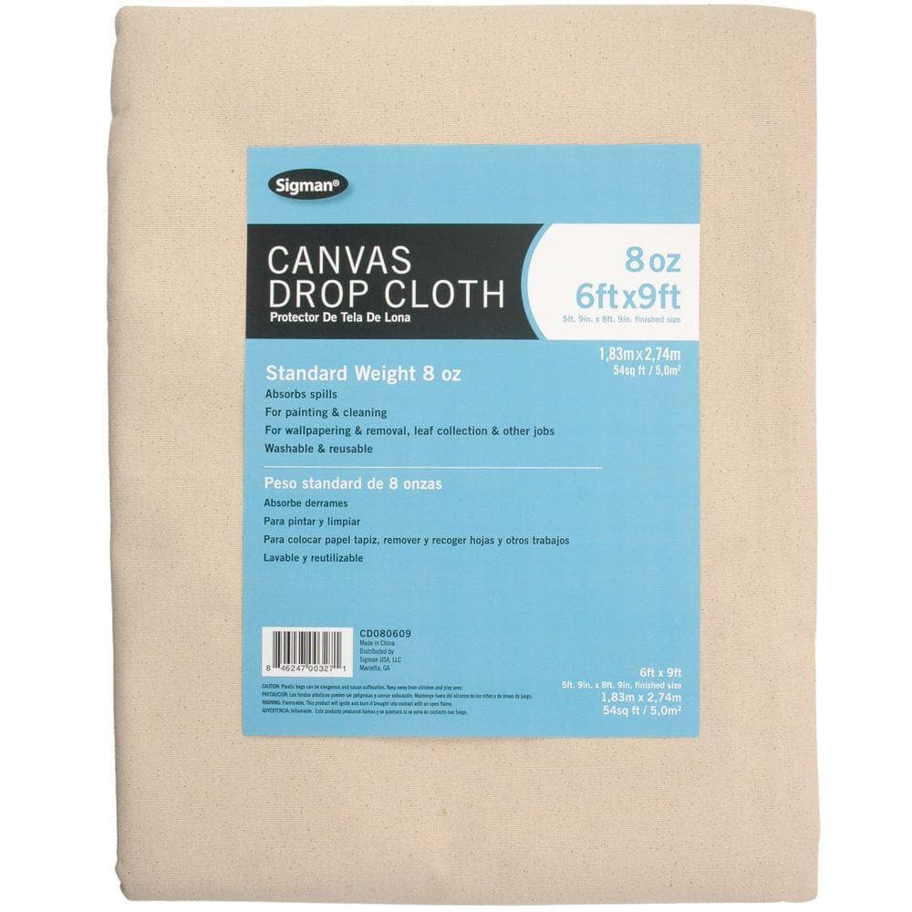 Sigman 5 ft. 9 in. x 8 ft. 9 in., 8 oz. Canvas Drop Cloth