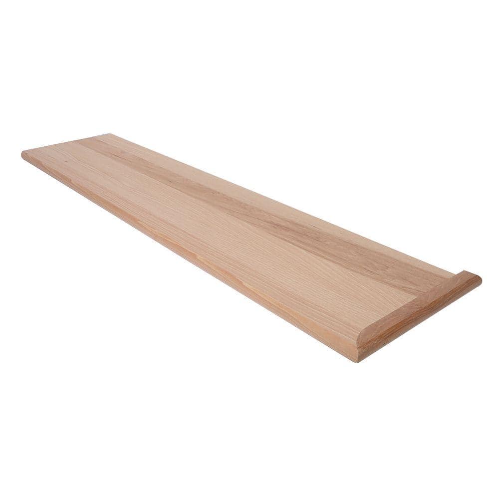 Stairtek 1 in. x 11.5 in. x 42 in. Unfinished Hickory Reversible Return Plain Cut Tread