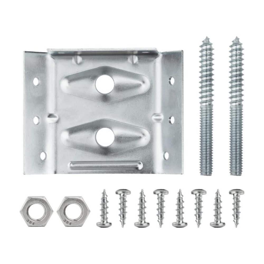 POWERTEC 2-5/8 in. x 3-3/8 in. Surface Mount Corner Brackets for Table Aprons with Mounting Hardware, (16-Pack)