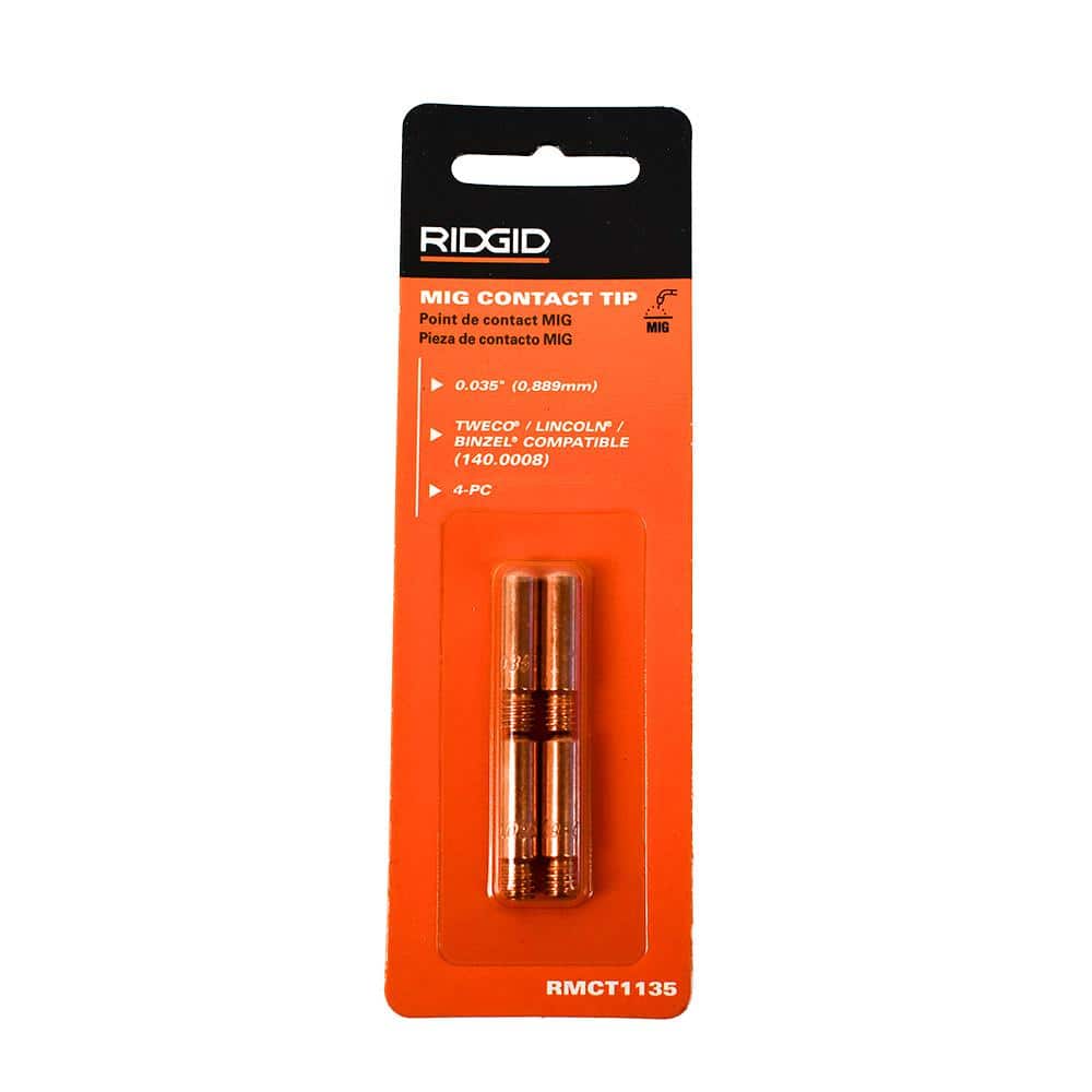 RIDGID .035 Contact Tip for MIG and Flux-Core Wire Welders, Tweco Style (11-23) 4-Pack