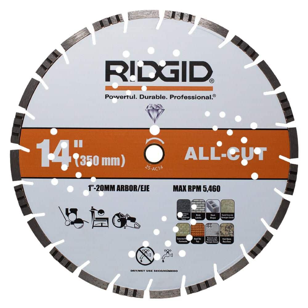 RIDGID 14 in. All-Cut Segmented Rim Diamond Saw Blade