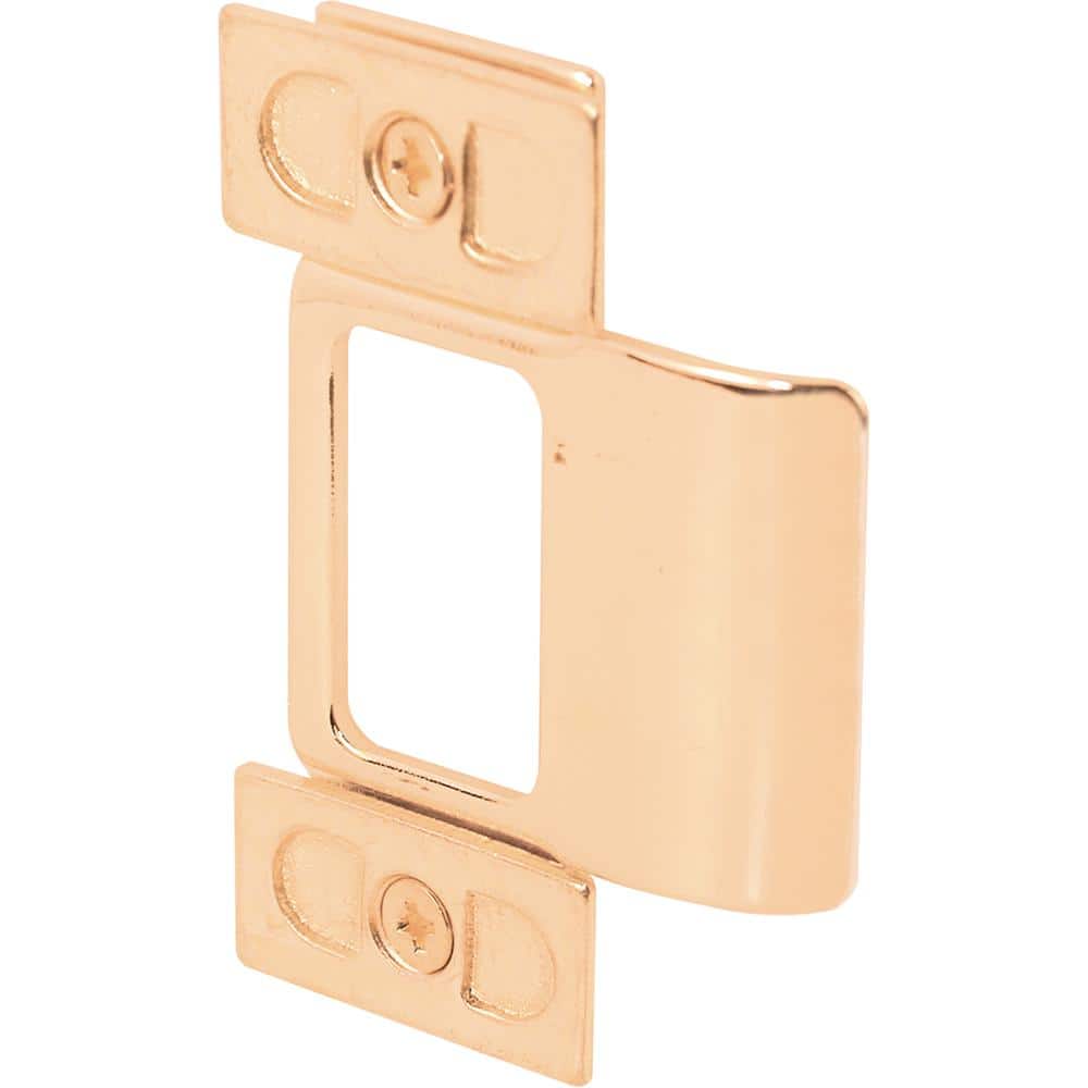 Prime-Line 2-1/8 in. Stamped Steel Brass Plated Adjustable Strike
