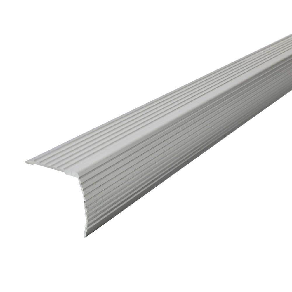 M-D Building Products CINCH 1.125 in. x 36 in. Aluminum Fluted Stair Edging Transition Strip Satin Silver