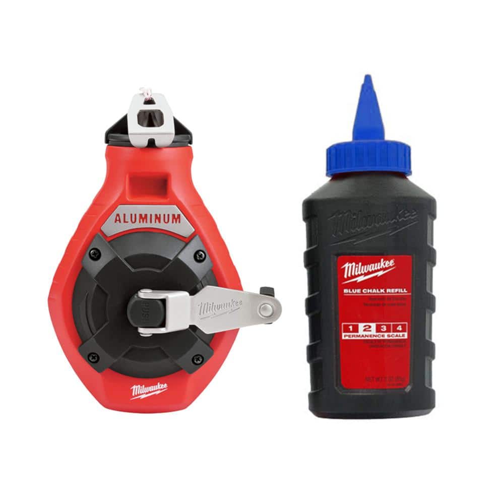 Milwaukee 100 ft. Precision Line Chalk Reel Kit with Blue Chalk
