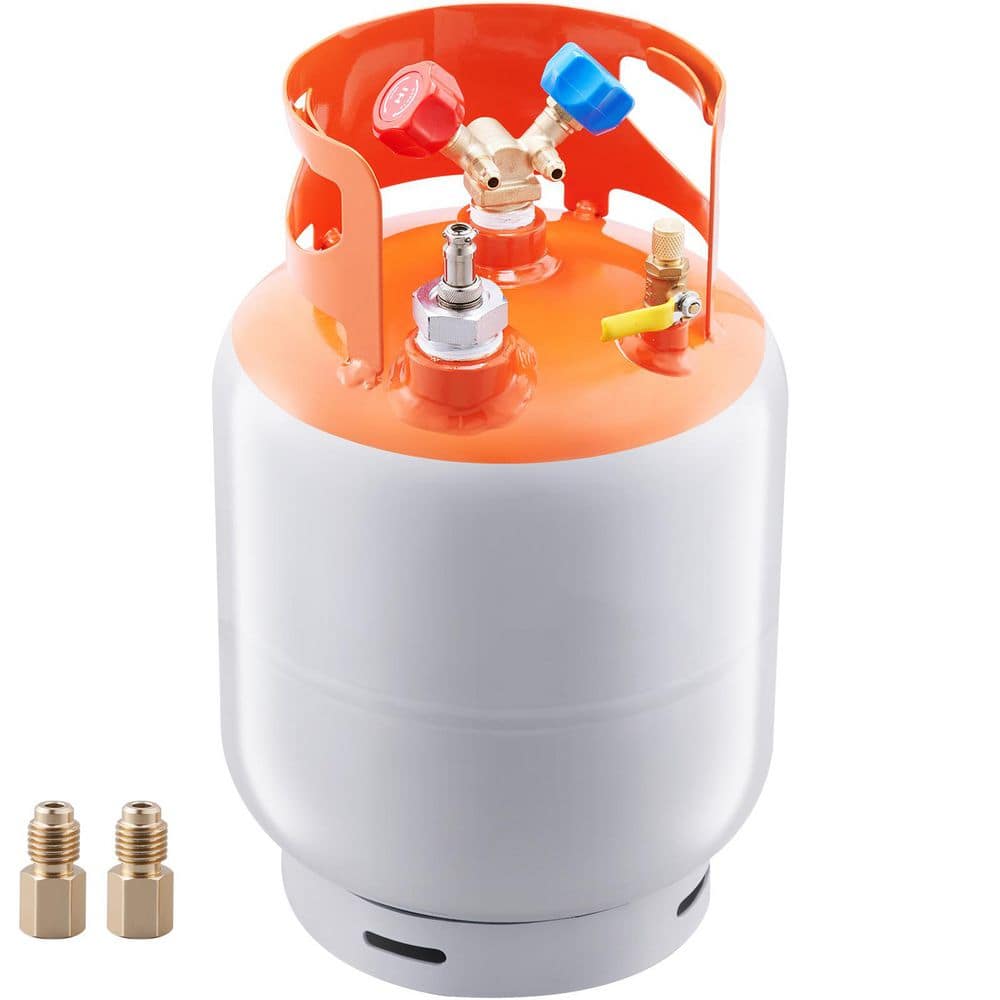 SKYSHALO 30 lb. Capacity Refrigerant Recovery Tank with Float Switch, 1/4 to 1/2 Adaptor, Prevents Overflow, for All Refrigerants