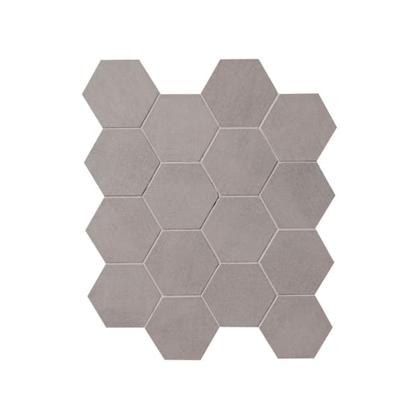 MSI Cementino 3 in. Hexagon 11 in. x 13 in. x 0.37 in. Matte Porcelain Mesh-Mounted Mosaic Floor and Tile(0.86 sq. ft./Each)
